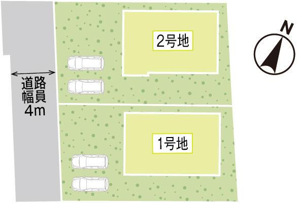 岡山市北区楢津の新築一戸建の区画図