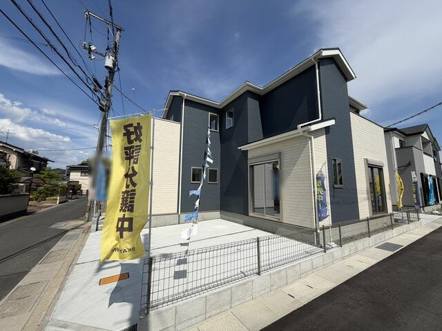 岡山市北区撫川の新築一戸建の前面道路含む現地写真|外観です。
