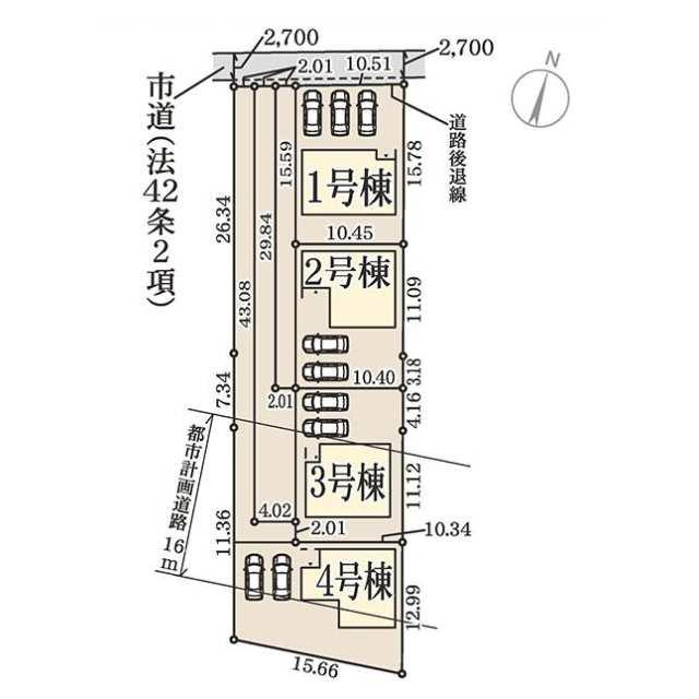 岡山市北区撫川の新築一戸建の区画図