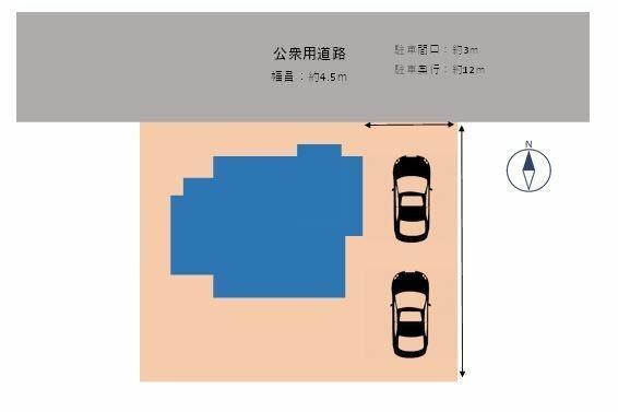 岡山市北区津高の中古一戸建の区画図|【リフォーム配置図】駐車場は…