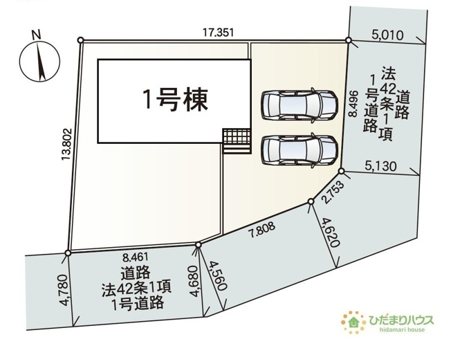 【区画図】 | 土浦市天川第4　新築戸建 | 角地につき日当たり・風通し良好です☆