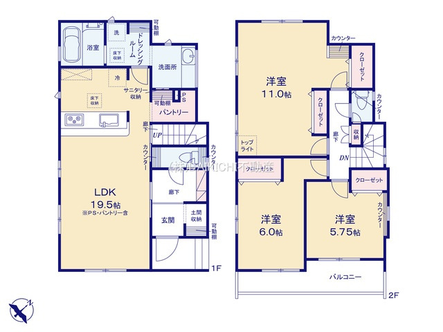 【区画図】 | 坂戸市千代田2丁目5期　ブルーミングガーデン　新築戸建　全5棟　3号棟