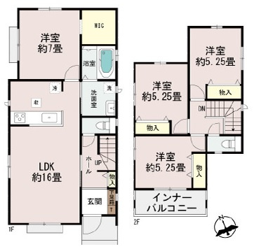 南城市大里仲間（全8棟）C号棟の間取り|C号棟　