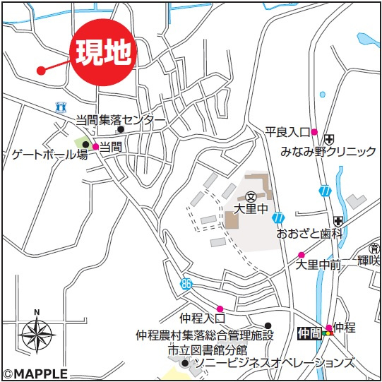 南城市大里仲間（全8棟）C号棟の地図|地図♪