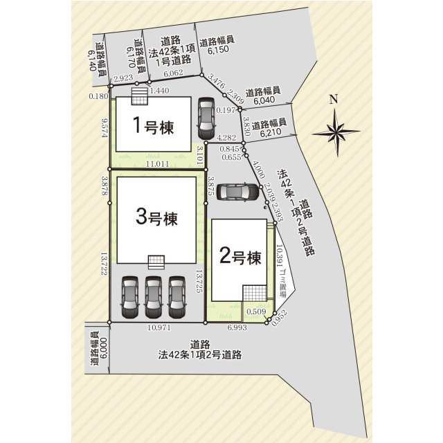 クレイドルガーデン宇部市西岐波 第9　1号棟の区画図