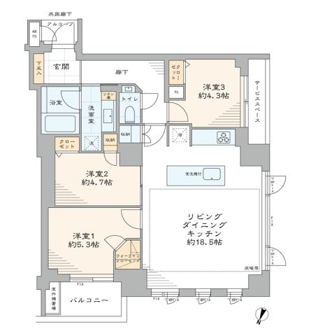 ジオ市ヶ谷払方町 彩の館の間取り