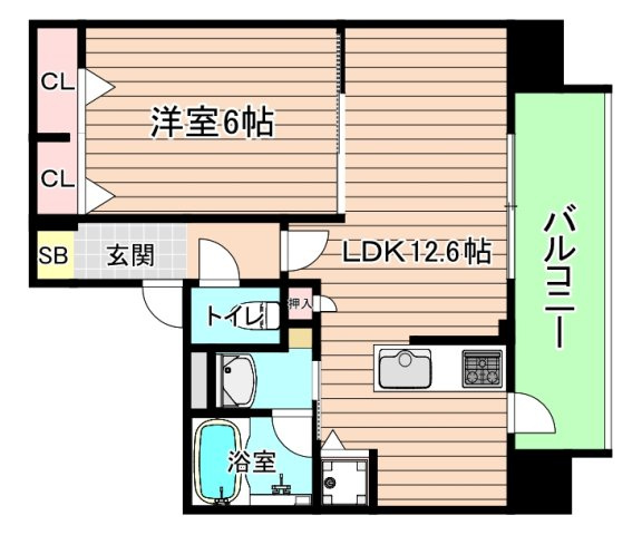 大阪市都島区内代町１丁目の賃貸マンションの間取り