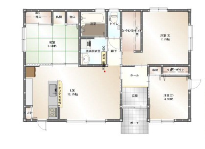 伊勢原市上粕屋　平屋中古戸建の間取り
