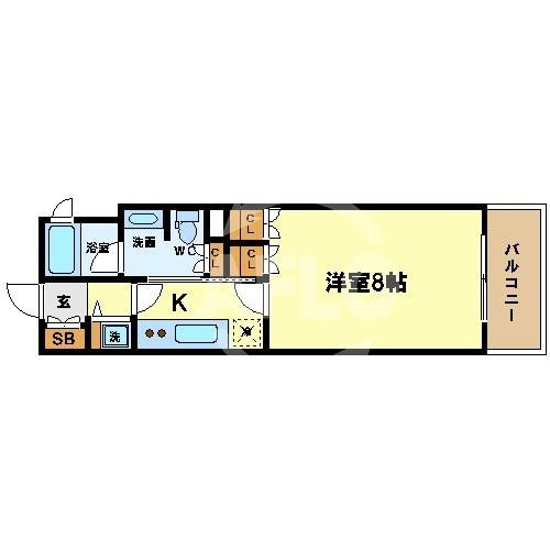リーガル靭公園南の間取り|リーガル靭公園南　開放感のある間取り