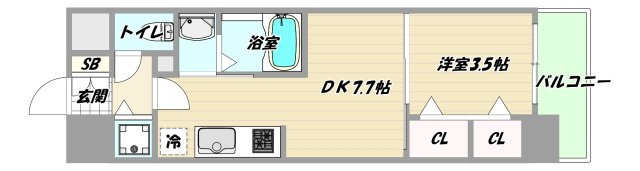 大阪市淀川区宮原５丁目の賃貸マンションの間取り