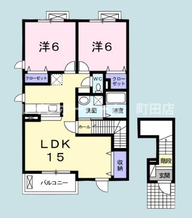 エスタシオン3※初期費用分割あと払いサービス利用可能物件の間取り