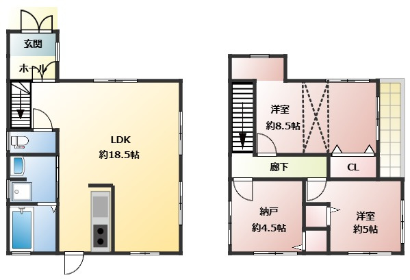 明石市二見町西二見　中古戸建の間取り