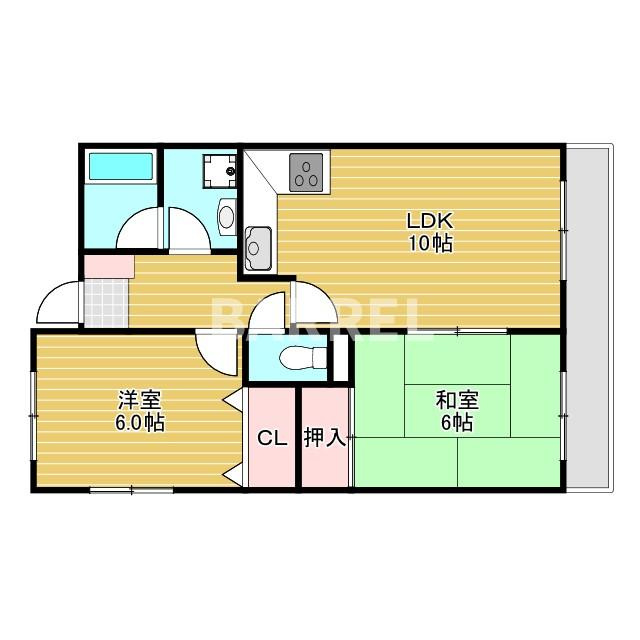 豊中市本町５丁目の賃貸マンションの間取り