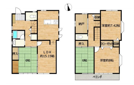 鴻巣市緑町　中古戸建の間取り|鴻巣市緑町　中古戸建・4SLDK・土地面積104.53m2・建物面積110.11m2