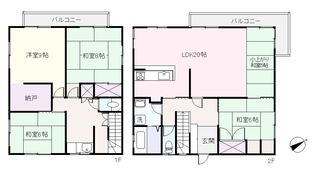 S1795H　白浜海望む中古住宅の間取り