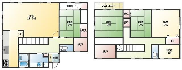 姫路市的形町的形　中古戸建の間取り|5SSLDKです。