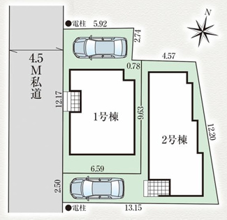 【区画図】 | 【仲介手数料無料！！】府中市是政5丁目　新築戸建て（全2棟）2号棟　4780万円