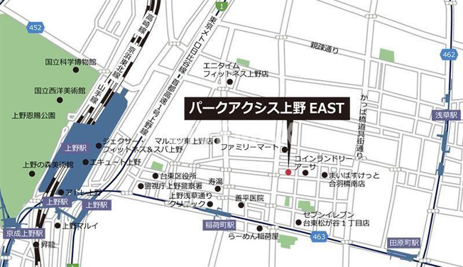 【地図】パークアクシス上野ＥＡＳＴ