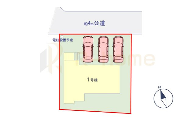 ひたちなか市平磯遠原町1期　新築戸建て　1号棟の区画図|大きなお買い物だからこそ、メリット・デメリットを伝えさせて頂きます。
R-homeにお任せください♪
