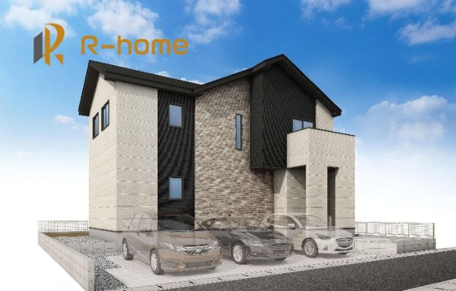 ひたちなか市平磯遠原町1期　新築戸建て　1号棟の外観パース|2026年9月完成予定！近隣の同仕様完成物件をご見学いただけます♪