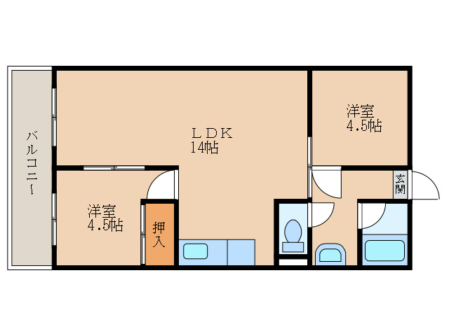 カルム魚住の間取り