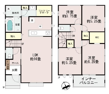 南城市大里仲間（全8棟）H号棟の間取り|H号棟　