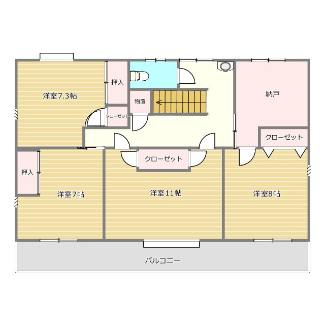 山川町中古戸建の間取り|2階の間取り
