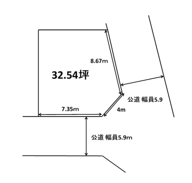明石市魚住町錦が丘１丁目　土地の土地図|約32.54坪です。