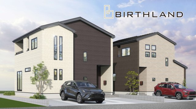 新築戸建・新築建売　会津若松市緑町　日新小・第三中の外観パース|全体完成予想図