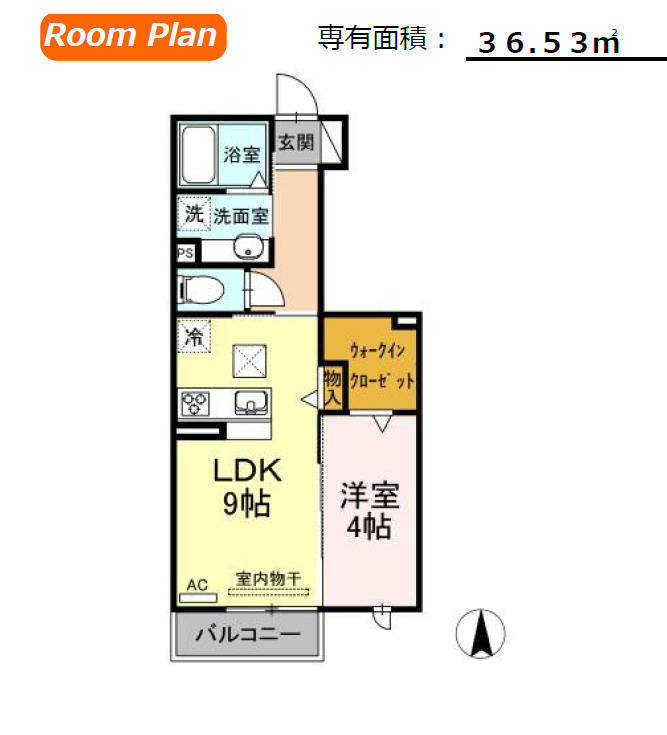 豊橋 ウエスト1 Aの間取り