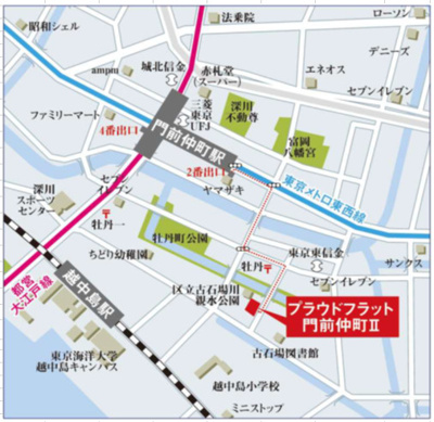 【地図】 | プラウドフラット門前仲町Ⅱ