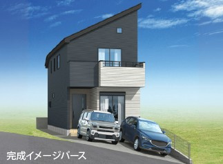 【外観パース】 | 横浜市旭区笹野台２丁目３期 | ※建物完成時のイメージであり、隣接建物等の周辺環境を省略しており、敷地周辺には住宅等が存在します。