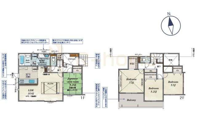 牛久市南7丁目18期　新築戸建て　1号棟の間取り|4LDK＋WIC＋土間収納、土地面積142.88m2、建物面積103.92m2