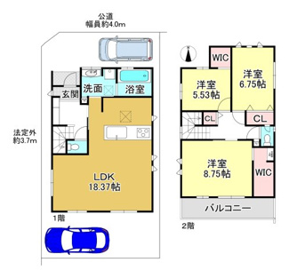 【間取り】 | 大津市桜野町1丁目8-8　新築戸建