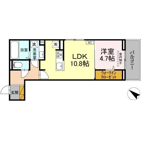【間取り】 | (仮称)D-ROOM神明町ⅡA