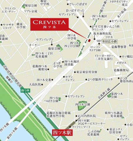 クレヴィスタ四ツ木の地図