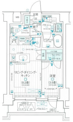 デュオステージ武蔵関の間取り