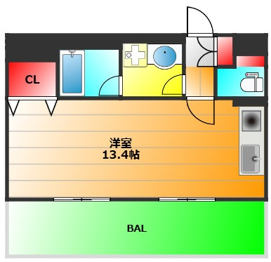カイセイ江戸堀の間取り|現状有姿