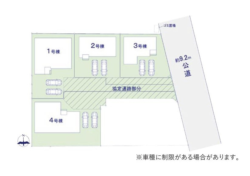 かすみがうら市下稲吉14期　新築戸建　2号棟の区画図