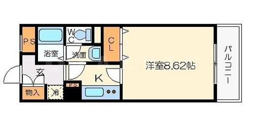 メゾン・ド・ヴィレ大阪城公園前の間取り|メゾン・ド・ヴィレ大阪城公園前　開放感ある間取り