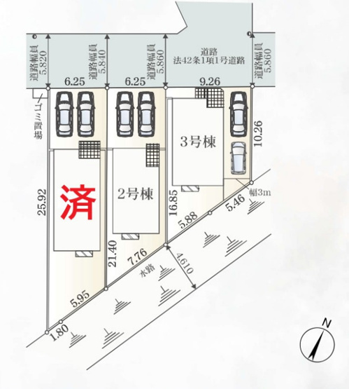 【区画図】 | 厚木市船子　全３棟　新築住宅