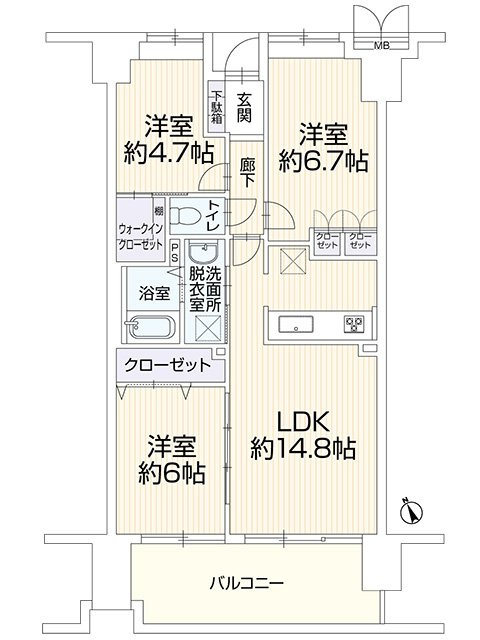 サーパス西の土居 3階の間取り|【間取り】