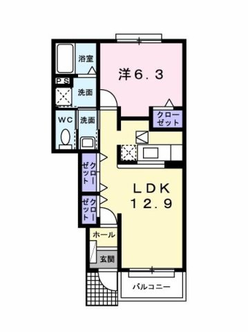 【間取り】 | ル・シュマンＢ