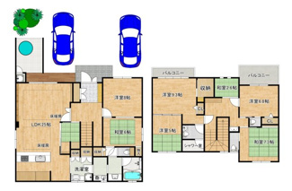 【間取り】 | 御崎６丁目　中古戸建 | 【２世帯利用可能】ゆとりある間取りですので、家族の多いご家庭も安心ですね♪