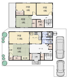 【間取り】 | 宇治市広野町寺山　中古戸建