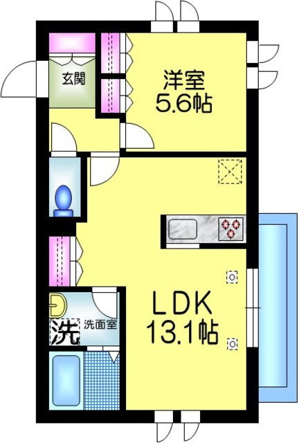 江東区亀戸３丁目の賃貸マンションの間取り|★最上階／角部屋３面窓★