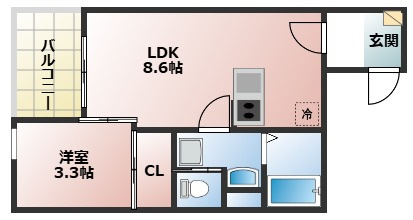Calm志賀本通南の間取り