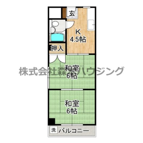 【間取り】 | 　森岡ハイツ