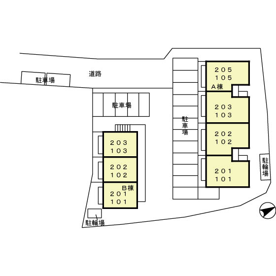 ルーラル諏訪B棟の区画図