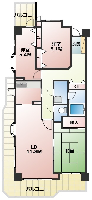 エクセレンス志賀本通の間取り